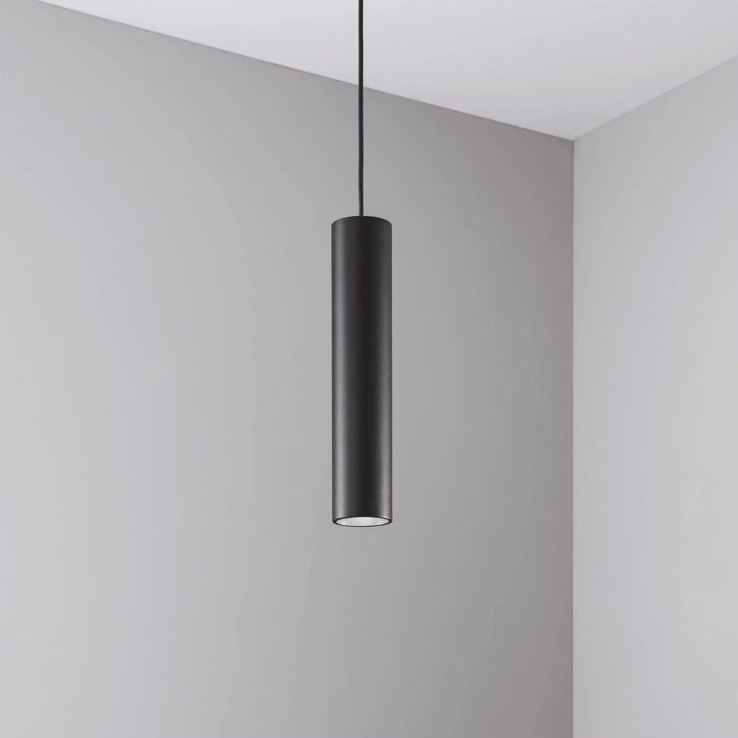 Sospensione Deva Luce LED 6W Naturale Nero Ideal Lux