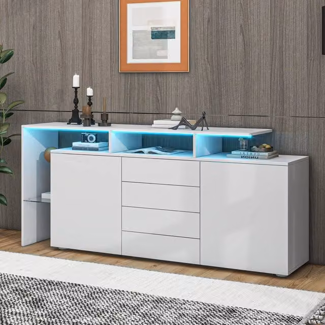 Mobile Credenza LED ¨C Xylo ¨C Bianco Lucido