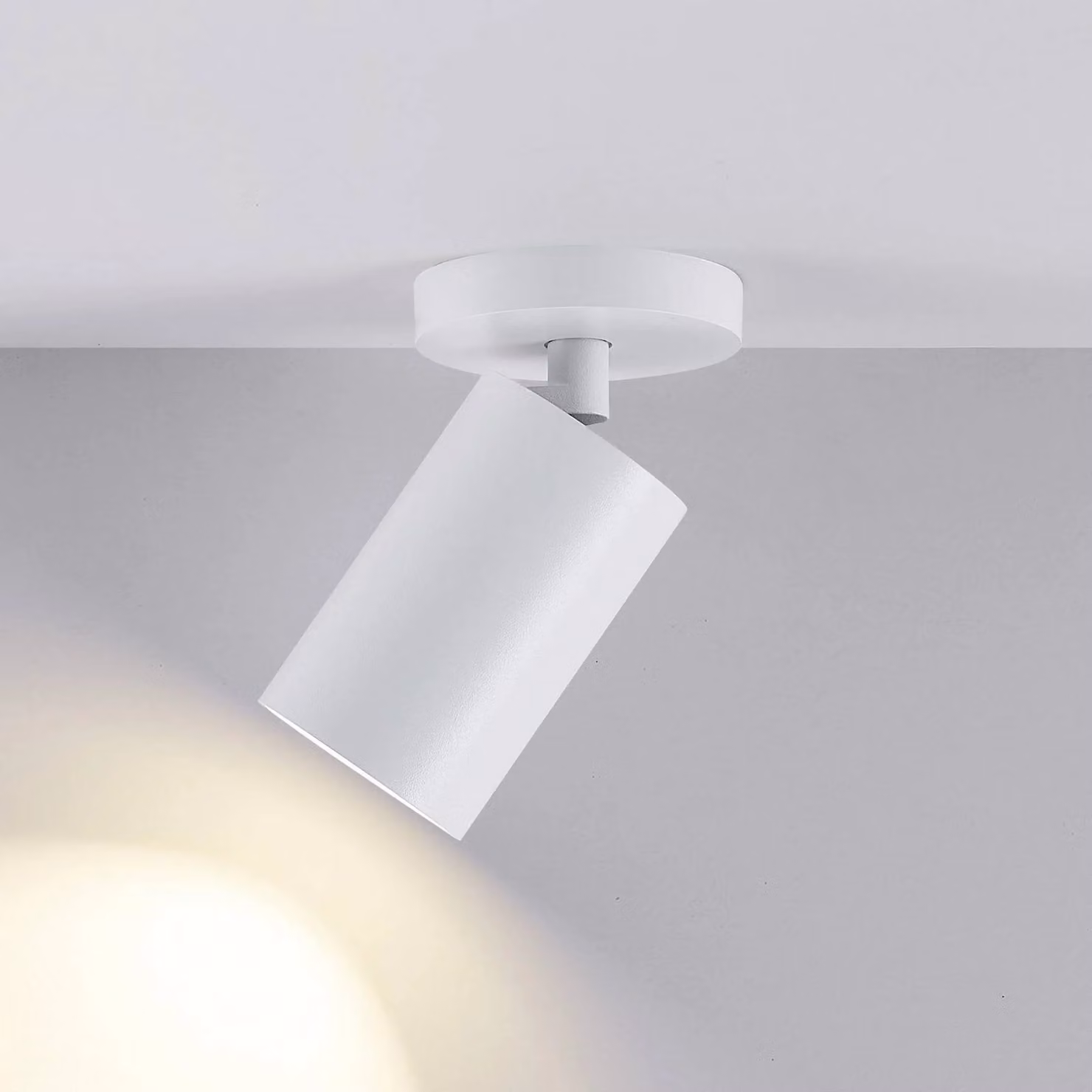 Deko-Light Faretto da soffitto CAN TILT, bianco, Ø 8 cm, a 1 luce, metallo, GU10 dimmerabile, Bianco / Opale, Soggiorno / Sala da pranzo, Alluminio, Faretto