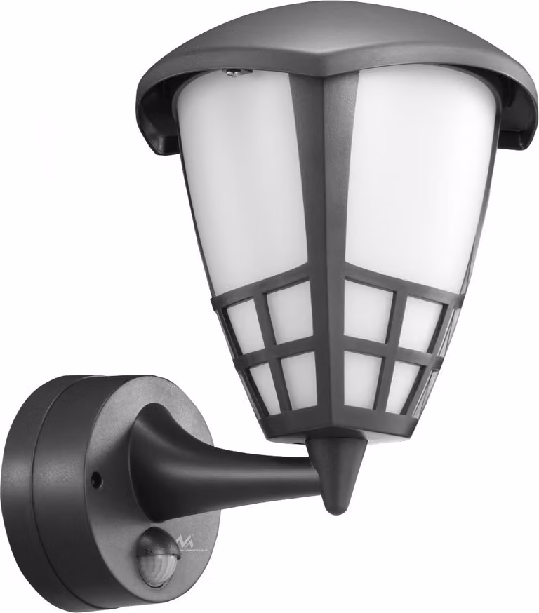 Applique con sensore Maclean MCE518 GR 1xE27 grigio IP65 max 60W