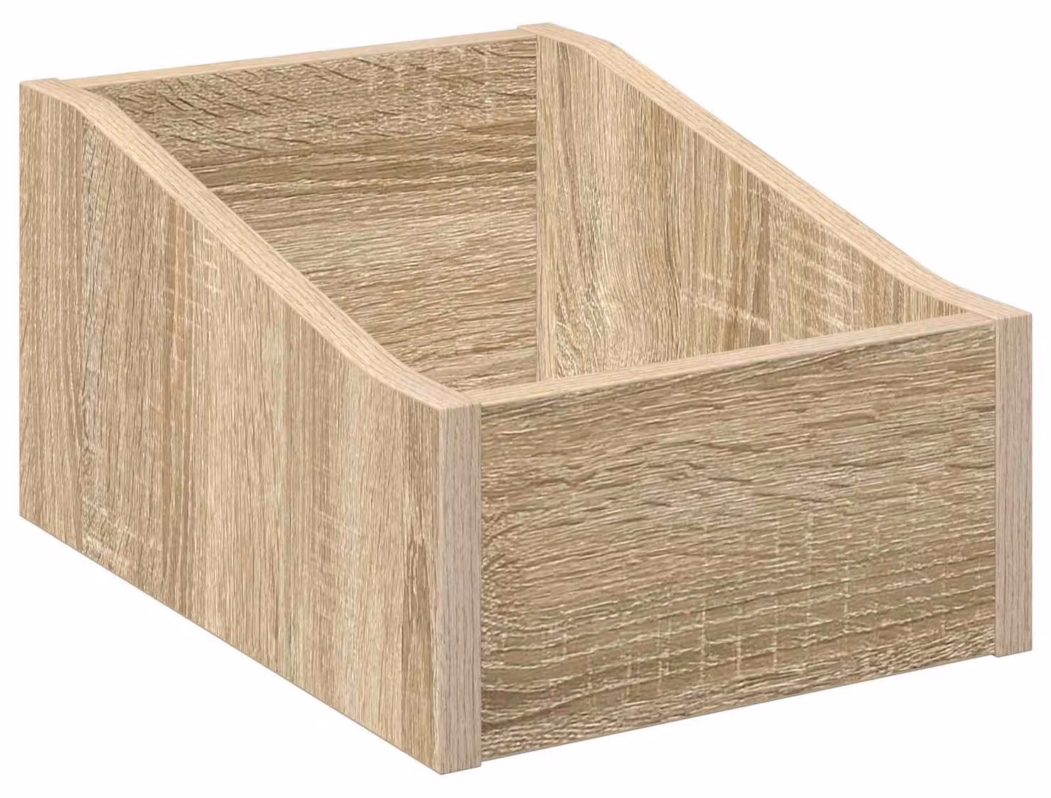 Scatola porta-vinili in legno effetto Sonoma, dimensioni 23 x 33 x 16 cm