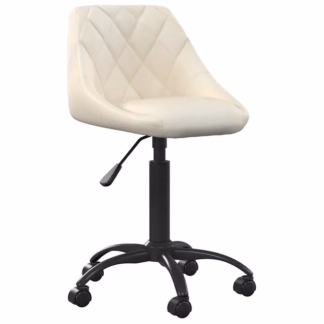 Sedia da Pranzo Moderna in Velluto Beige con Base in Metallo Girevole a 360 Gradi e Ruote L/P/H: 44 x 46 x 110 cm