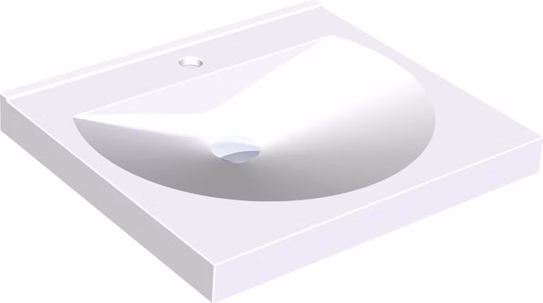 KWC AR Lavabo singolo, RONDA, MIRANIT, 600x125x530 mm, vasca rotonda, foro per rubinetto