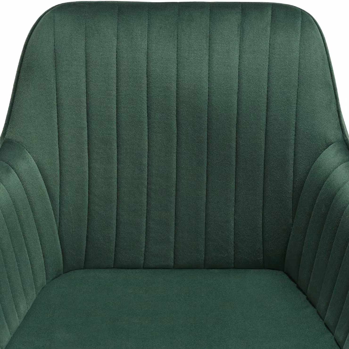 Set di 4 sedie Marilyn tectake in velluto verde scuro e oro con design glamour trapuntato – 1