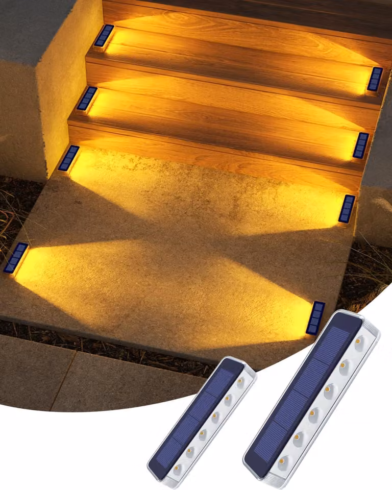 Lampada da giardino solare, luce bianco caldo, confezione da 2, efficiente dal punto di vista energetico, per uso esterno
