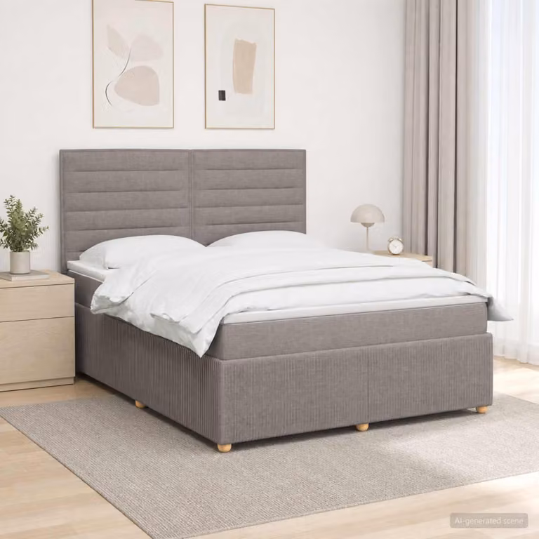 Maison Exclusive - Letto boxspring con materasso Taupe 140 x 200 cm Tessuto
