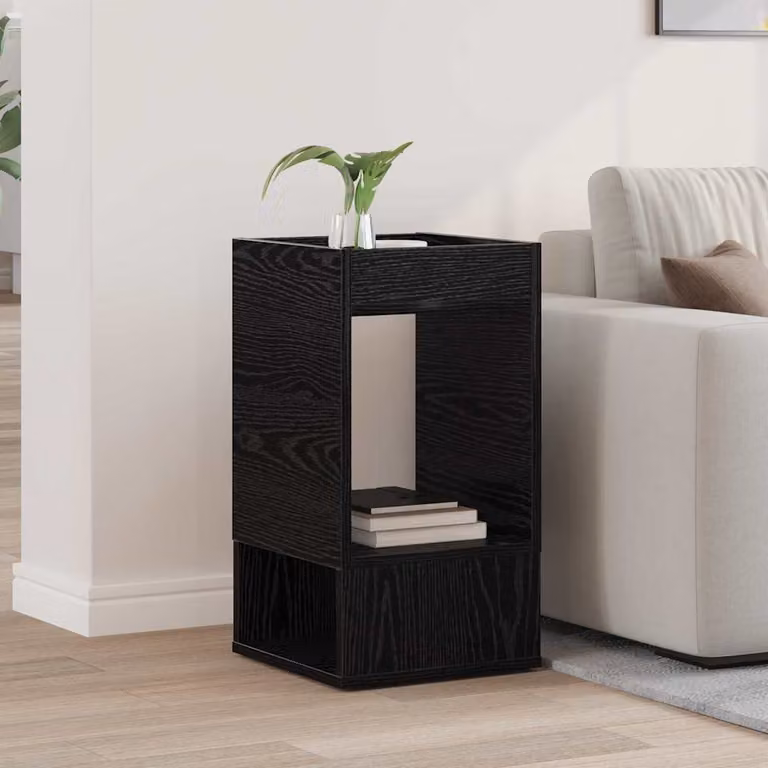 Tavolino moderno vidaXL in legno ingegnerizzato rovere nero L/P/H: 30 x 30 x 56 cm
