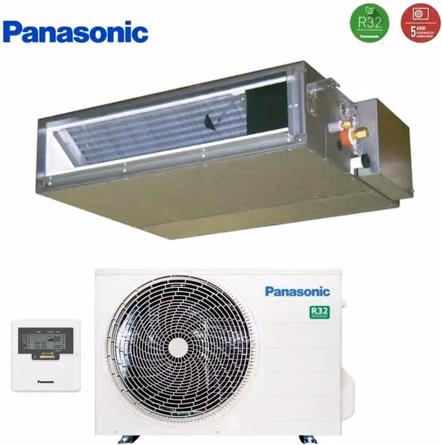 Condizionatore Canalizzato Panasonic CS-Z35UD3EAW + CU-Z35UBEA da 12000 Btu, Classe A+, Colore Bianco, con Comando a Filo e Integrazione Wi-Fi