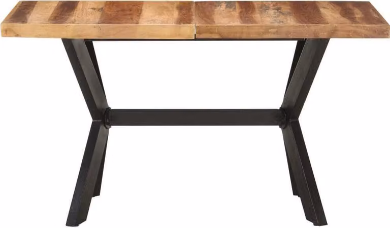 Tavolo da Pranzo 140x70x75 cm Legno Massello con Finitura Ambra