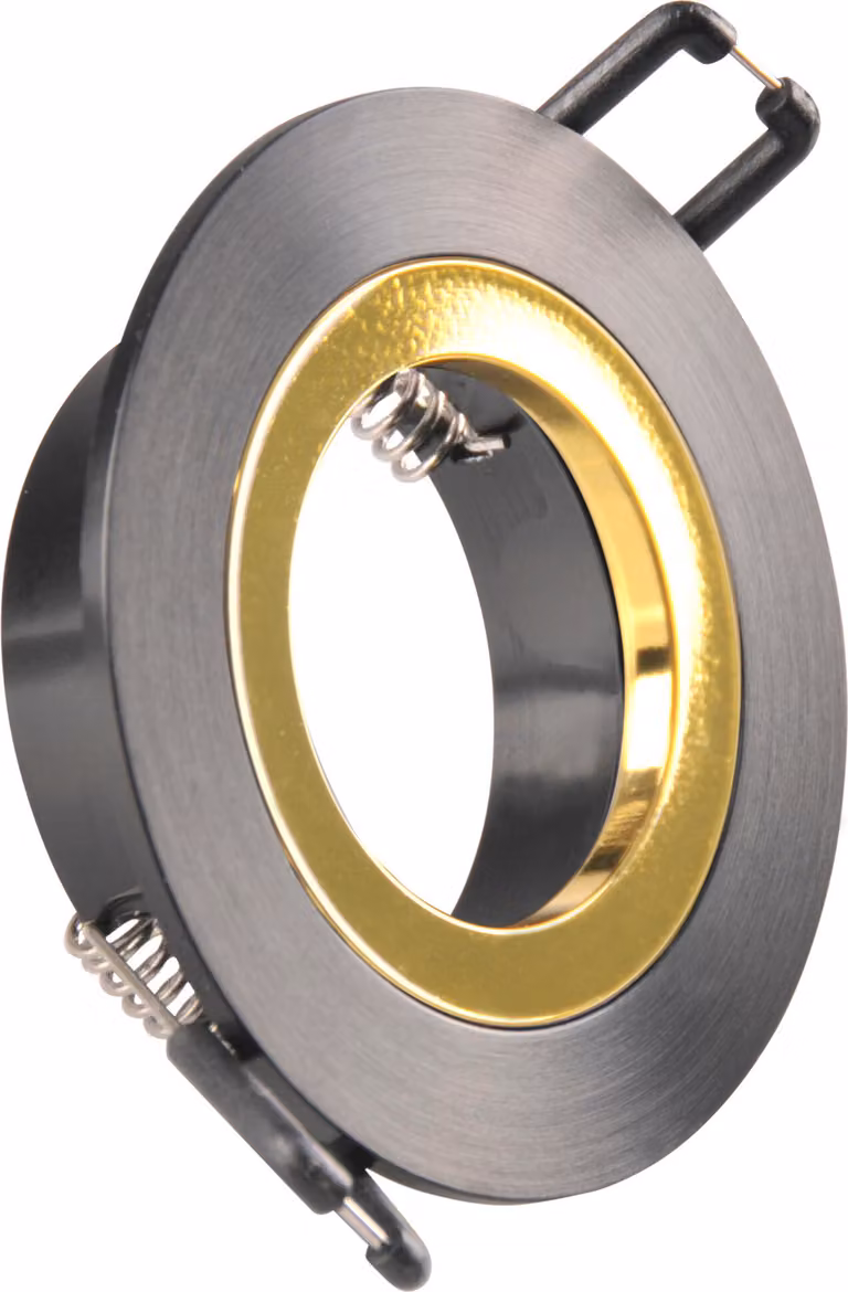 Lampada da incasso rotonda nero-oro con portalampada GU10 FEBE 323323 Polux
