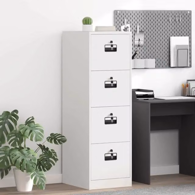 Armadio per file con cassetto e serratura vidaXL Bianco L/P/H: 44 x 50 x 139 cm