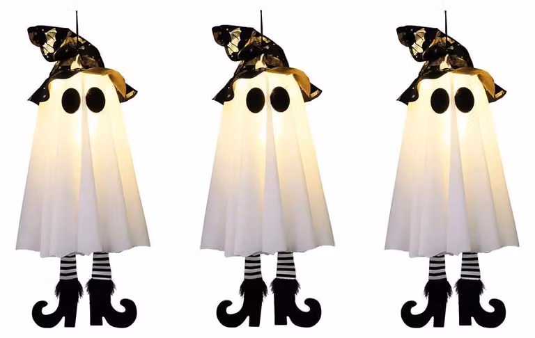 Decorazioni per Halloween, lanterne LED, decorazioni appese a tema spaventoso, confezione da 3 pezzi