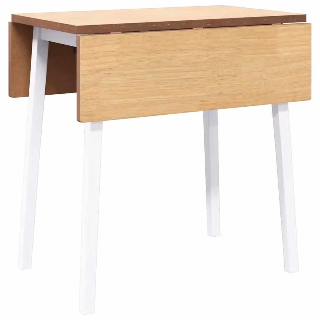 Tavolo da pranzo moderno con piano ribaltabile in legno di Hevea bianco vidaXL L: 90 cm, P: 75 cm, H: 45 cm – 2