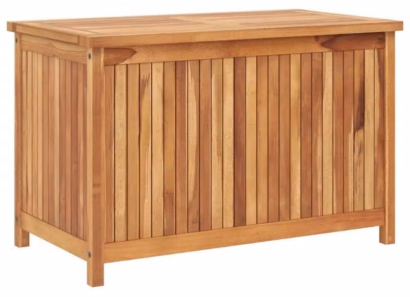 Cassetta portaoggetti in teak - 90x50x58 cm - Resistente agli agenti atmosferici - Contenitore per esterni