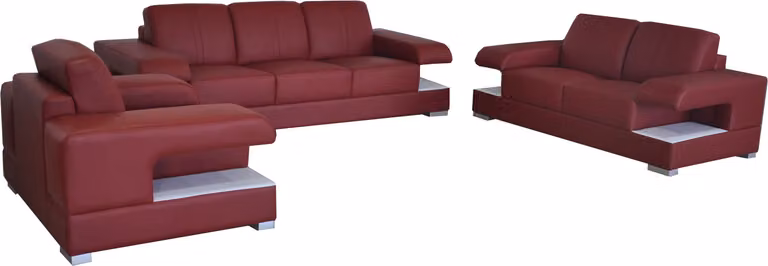 Ledersofa Couch Wohnlandschaft Garnitur Design Modern Sofagarnitur 3+2+1 G8028D