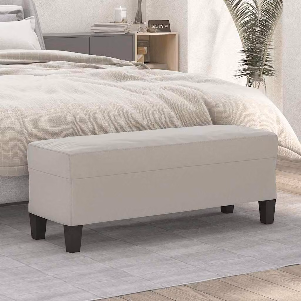 Panca vidaXL in microfibra grigio chiaro per soggiorno e camera da letto L: 100 cm, P: 35 cm, H: 41 cm