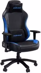 Sedia gaming Andaseat LUNA per adulti, colore nero e blu, in similpelle con poggiatesta e braccioli