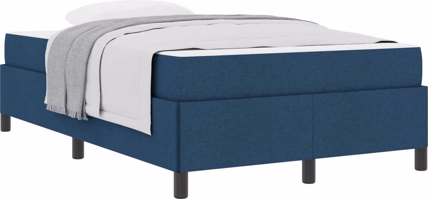 Letto a molle Blu 120 x 190 cm Tessuto