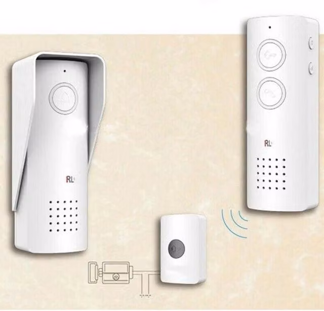 Citofono Wireless Senza Fili Trade Shop RL-0518L Bianco con Batteria per Casa Monofamiliare