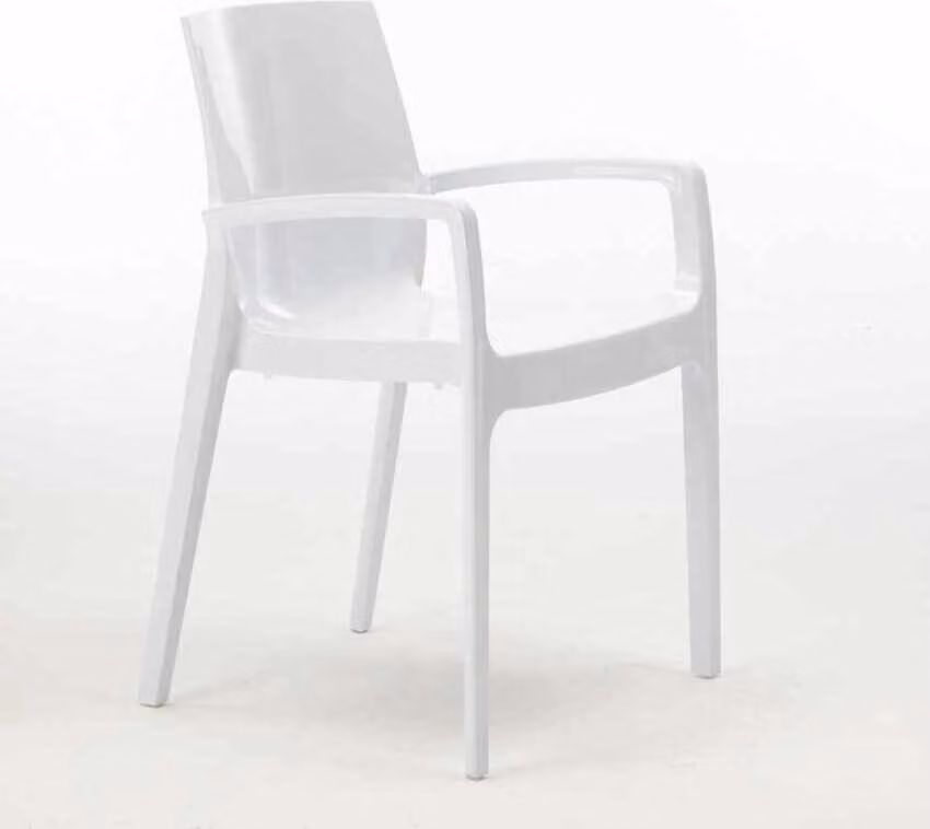 Cream Grand Soleil Sedie impilabili in polipropilene con braccioli Bar Cucina - Bianco