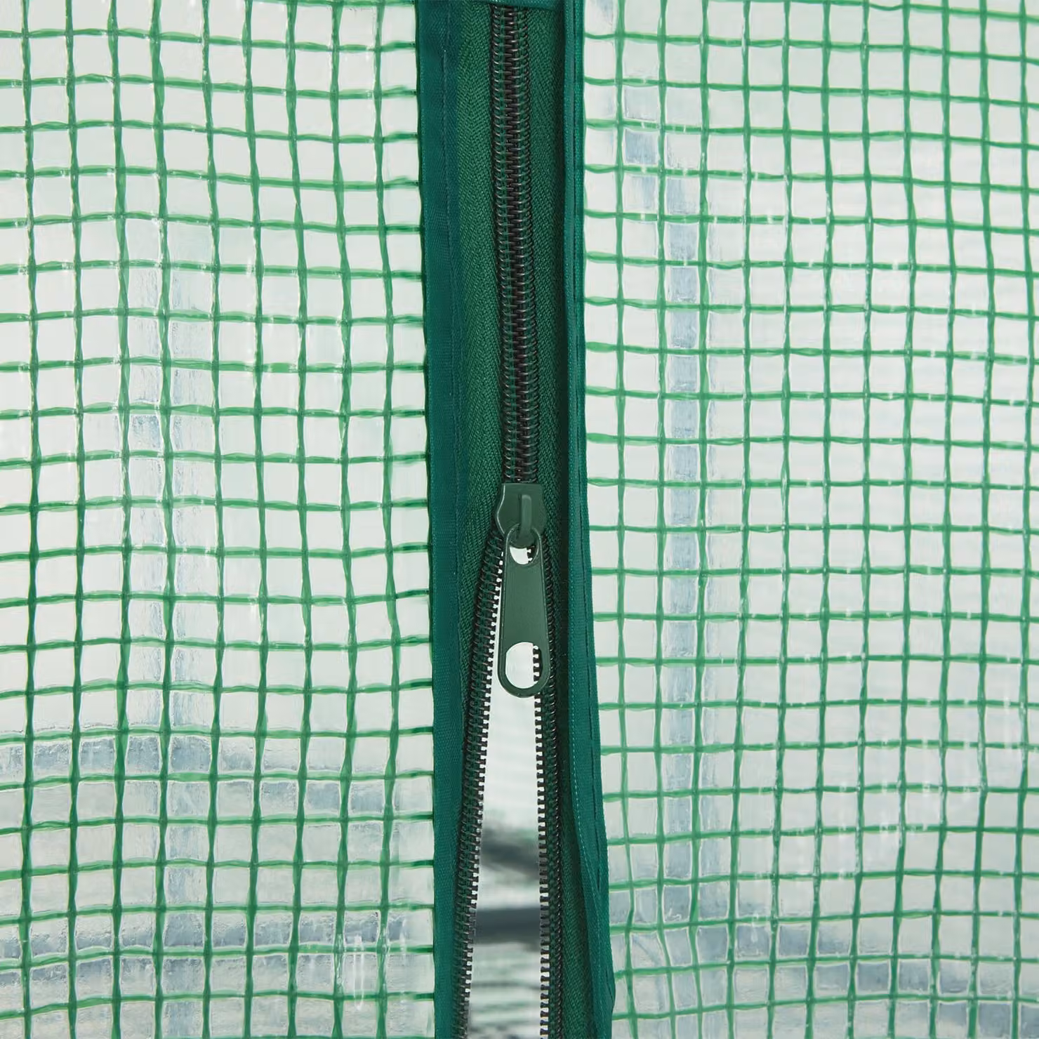Serra TecTake GmbH verde con scaffalature e struttura in acciaio e PVC L/P/H: 143 x 143 x 195 cm – 1