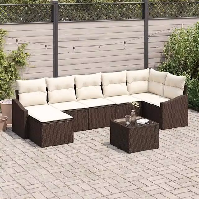 Set di divani 8 pz Marrone polyrattan 3346818