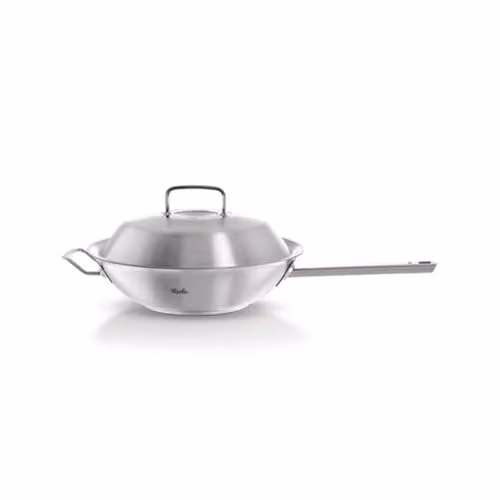 Fissler Original,Profi Collection Padella wok 4.1 L, 30 cm, con coperchio in metallo, senza rivestimento, cottura a induzione