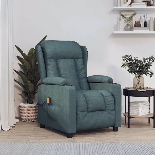 Divano Sedia-Poltrona Massaggiante Verde Scuro in Tessuto 284383
