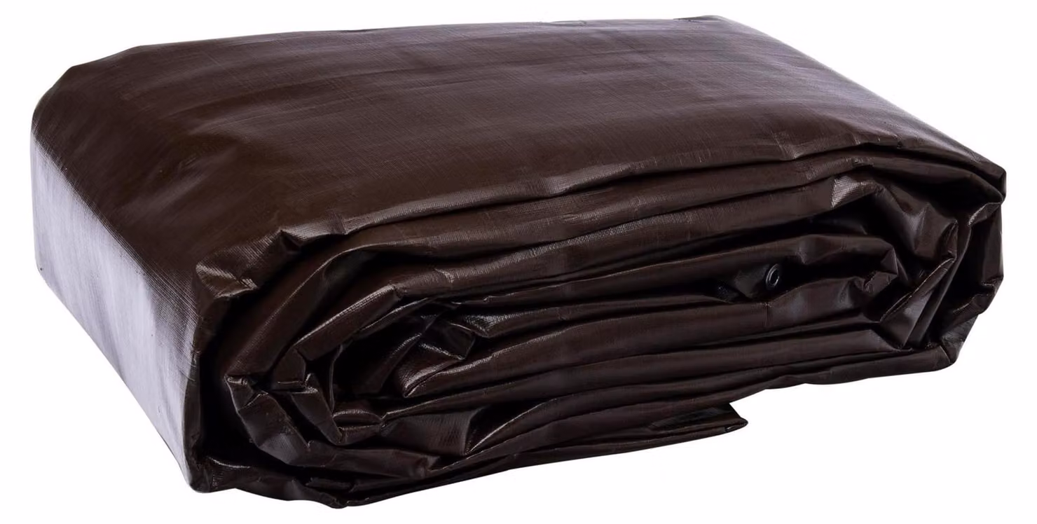 Telo coprienti marrone - 5 m x 8 m - Polietilene 350 g/m² - Rivestibile - Per protezione esterna