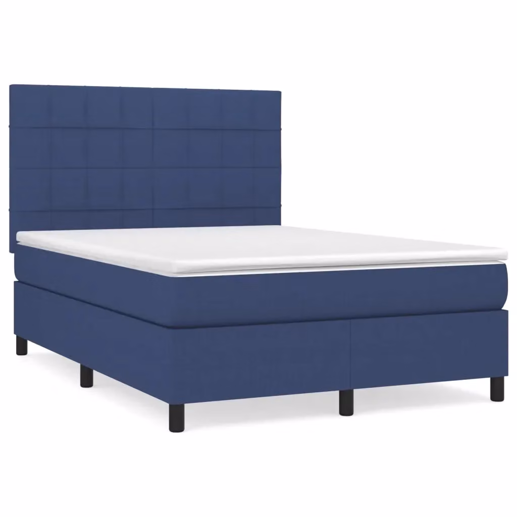 Letto Ibrido con Giroletto a Molle e Materasso vidaXL, Blu e Bianco, L/P/H: 140 x 200 x 20 cm – 2