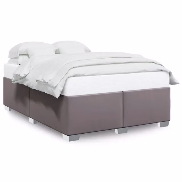 Letto matrimoniale | Letto per adulti | Giroletto Grigio 140x200 cm in Similpelle