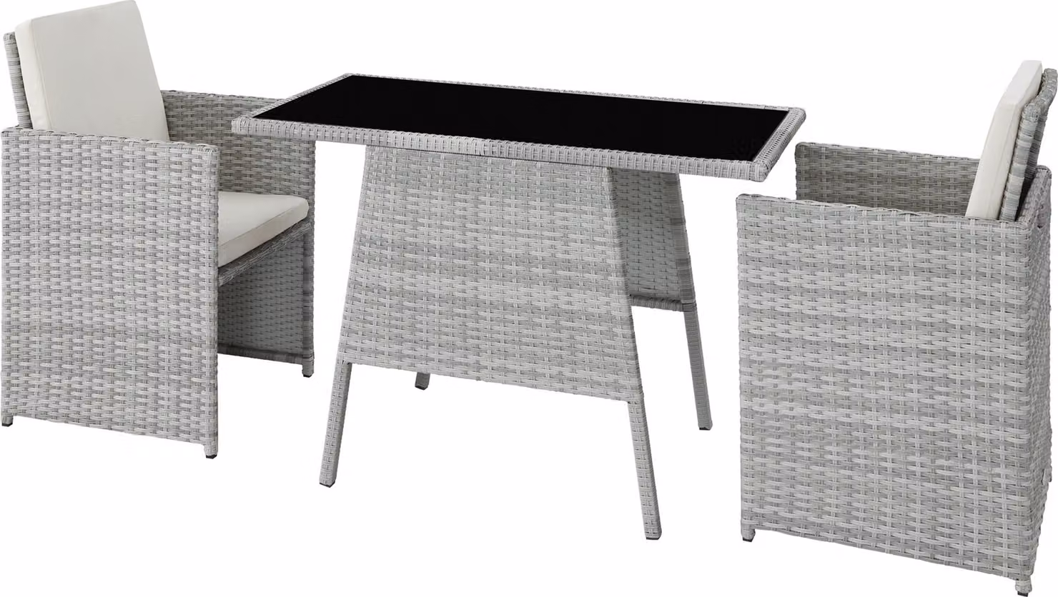 tectake® Gruppo di seduta in rattan Lausanne per 2 persone