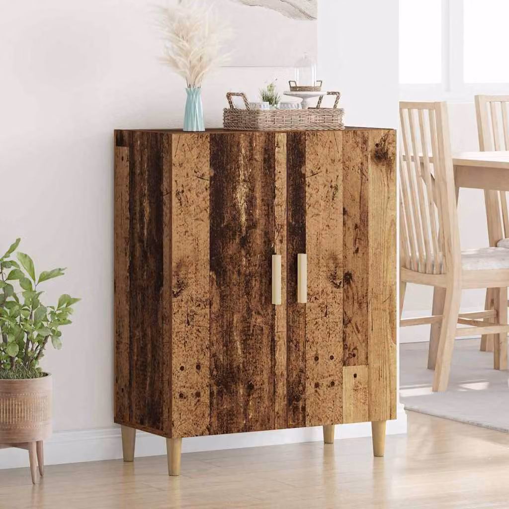 Credenza vidaXL in stile rustico in legno ingegnerizzato MDF, colore marrone e beige, L 69,5 cm x P 34 cm x H 90 cm