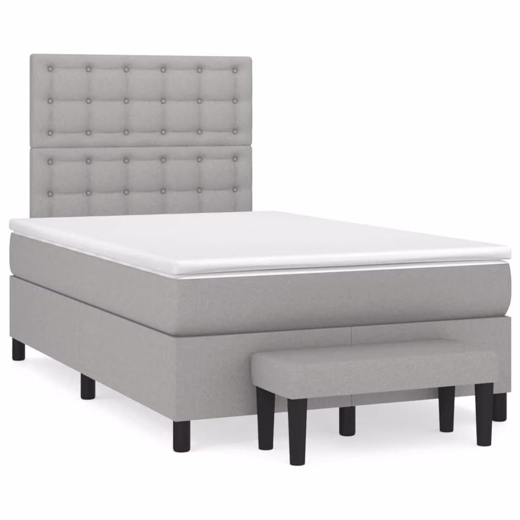 Maison Exclusive - Letto boxspring con materasso Grigio chiaro 120x190 cm Tessuto