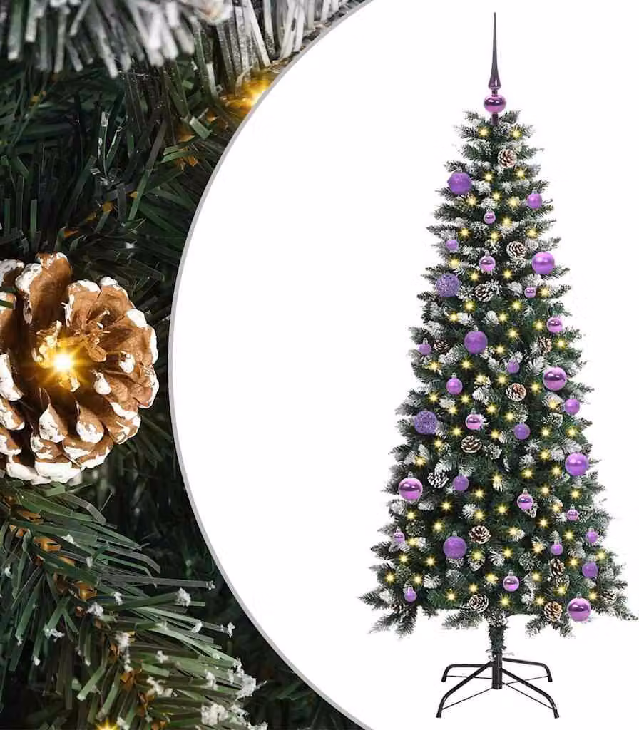 Albero di Natale artificiale con 150 LED Verde 150 cm