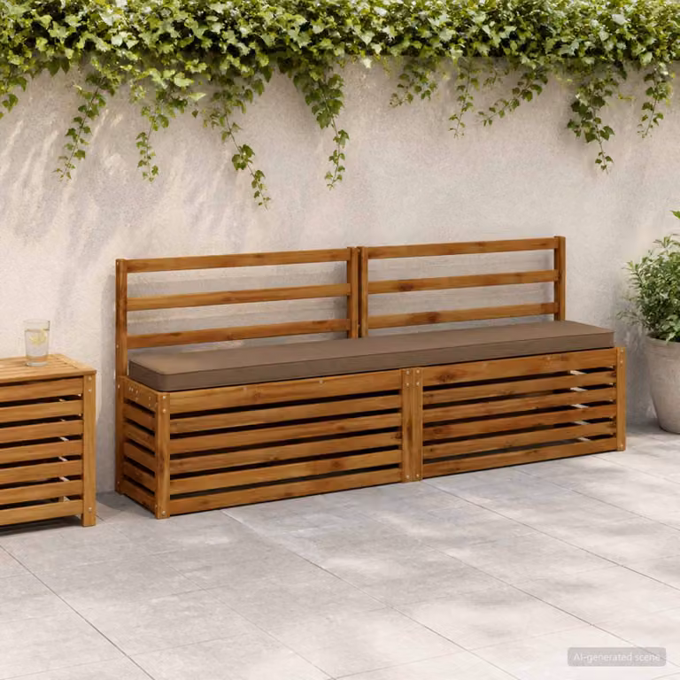 Set di 2 cuscini per panchina vidaXL in poliestere con rivestimento rimovibile e resistente ai raggi UV, disponibili in beige, grigio o marrone