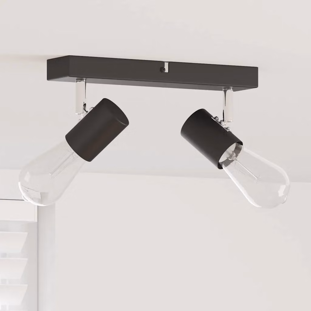 Faretto da soffitto regolabile vidaXL in metallo nero L 26 cm, P 6,5 cm, H 11,5 cm