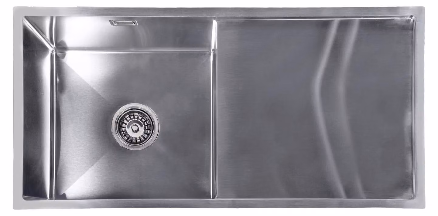 Lavandino online Lendo con scarico 87x44 cm in acciaio inox argento