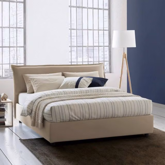 Letto Matrimoniale Amilcaren Talamo Italia con Materasso Incluso, Beige, L/P: 160 x 200 cm