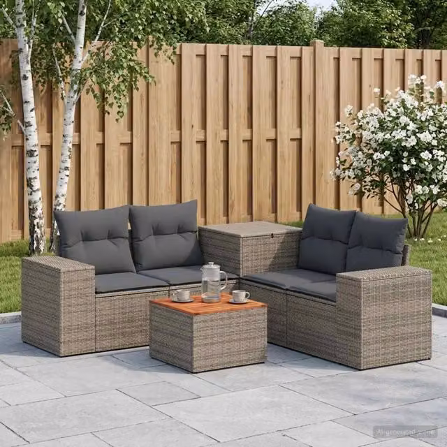 Set di divani 6 pz Grigio e Grigio Scuro 55 x 55 x 37 cm 3447572