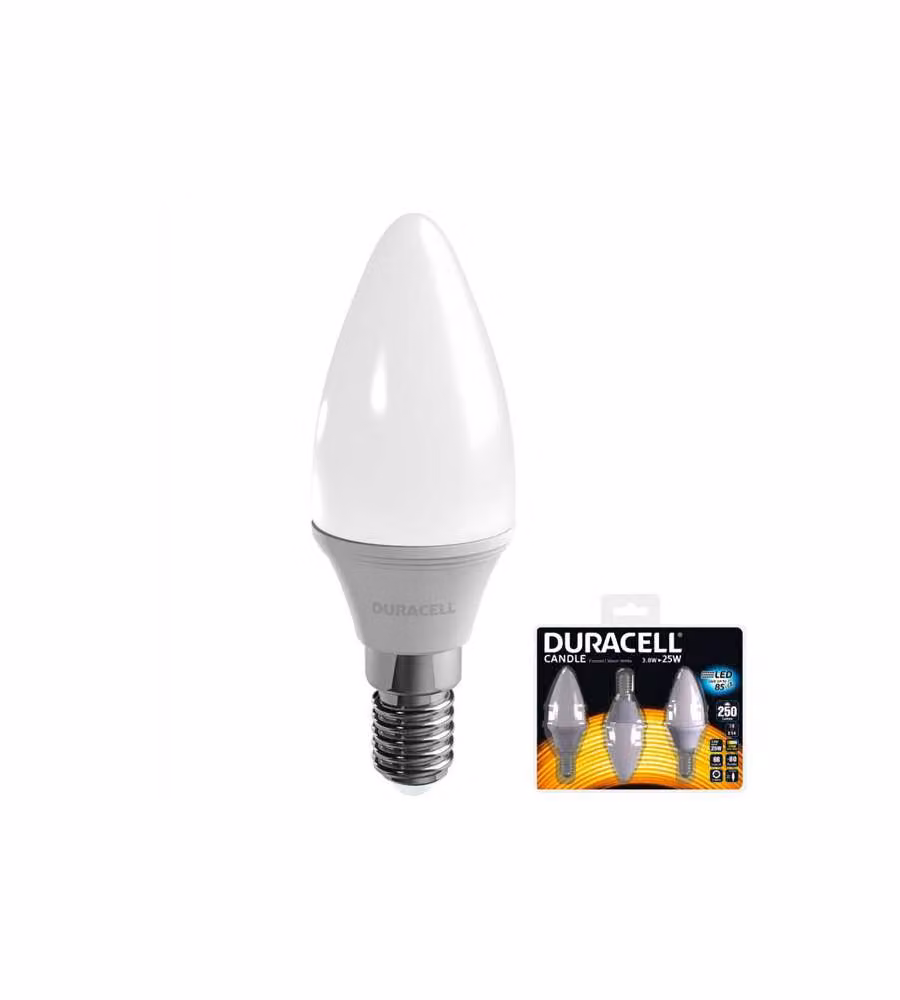 Lampada Led Oliva E14 W 3,8 2700K    Pz 3 Duracell