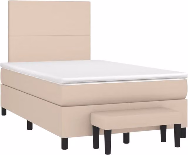 Giroletto a Molle con Materasso Cappuccino 120x190cm Similpelle 3270444