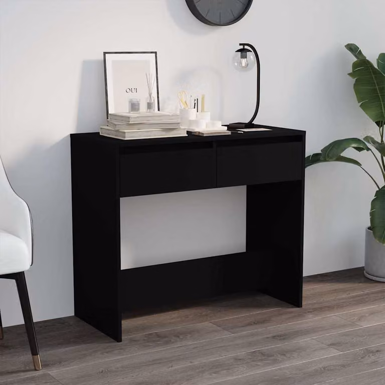 vidaXL Tavolo Consolle Moderno Nero in MDF Laminato L: 89 cm, P: 41 cm, H: 76,5 cm