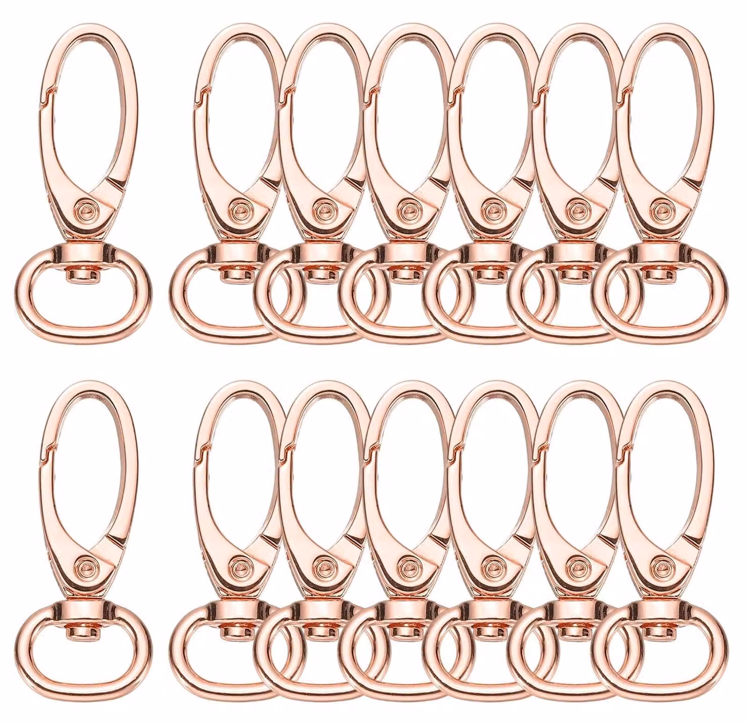 Elzusha - Set di 14 moschettoni a D per chiavi e accessori