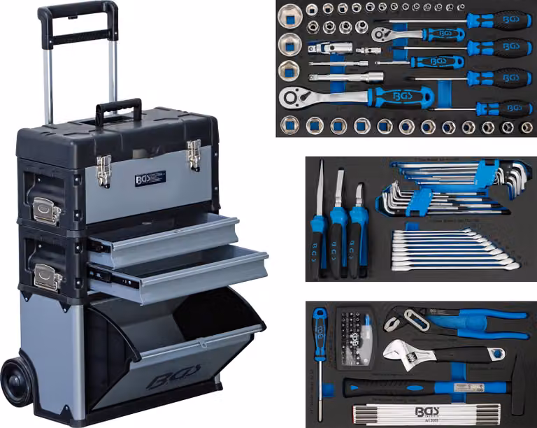 BGS Carrello di montaggio mobile con 111 utensili - 15506