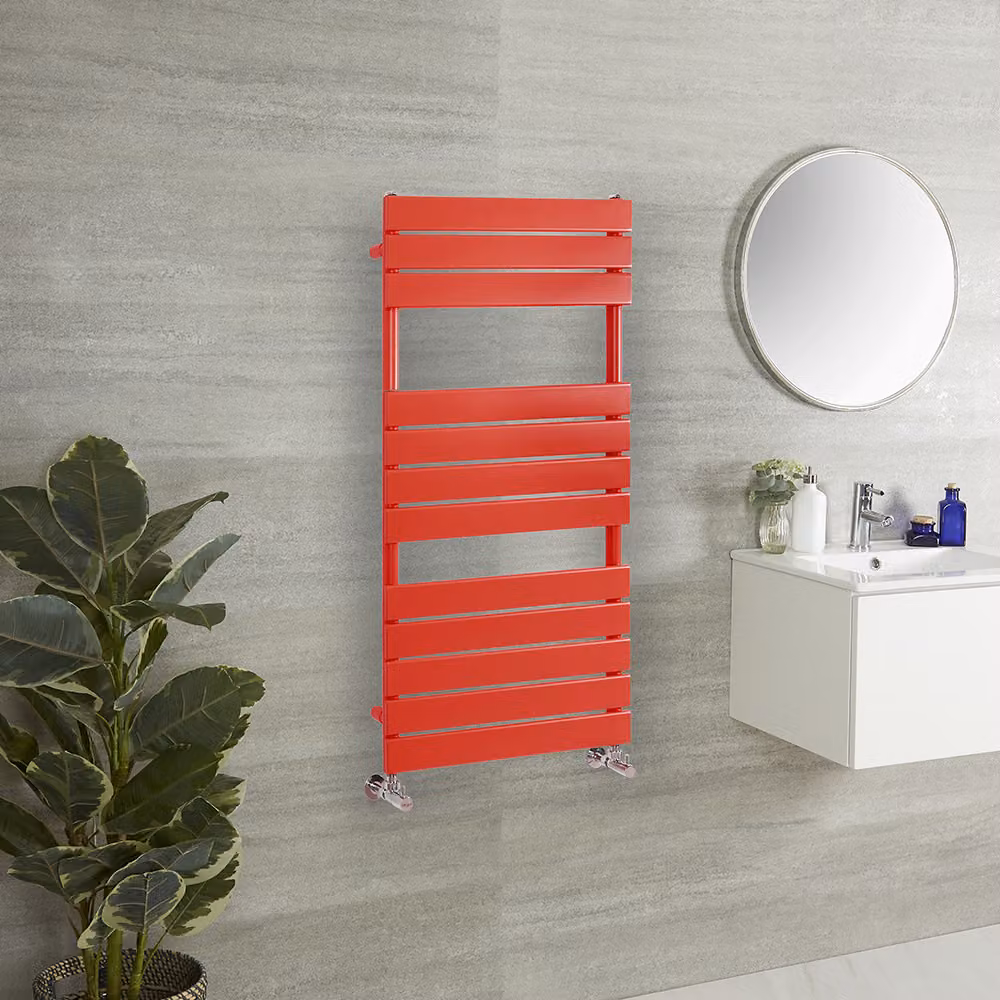 Scaldasalviette di Design - 1200mm x 450mm - Rosso (Siamese Red) - Lustro