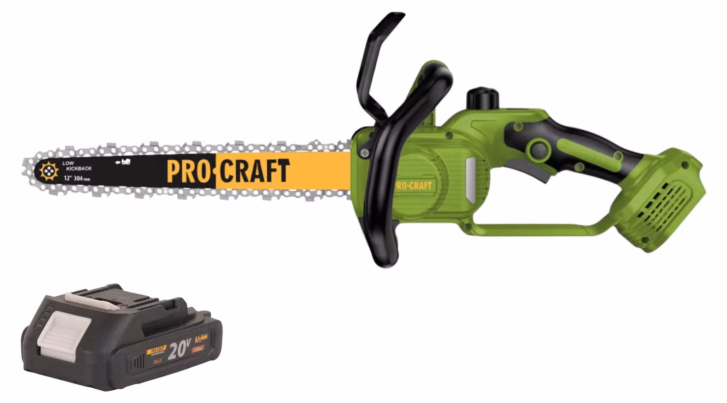 Motosega a batteria Procraft PKA33-BB 20 V 304 mm Brushless + 1x batteria 2,0 Ah - senza caricabatteria