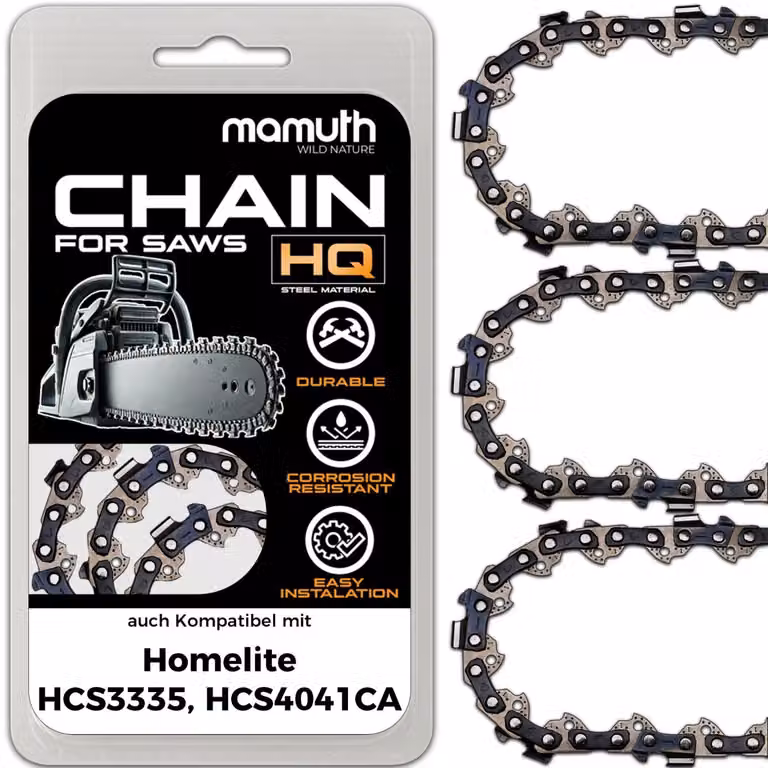 3 catene per motosega, lunghezza 40 cm, passo 1,3 mm, larghezza 3/8", modello 57 TG, compatibili con le motoseghe Homelite HCS3335 e HCS4041CA