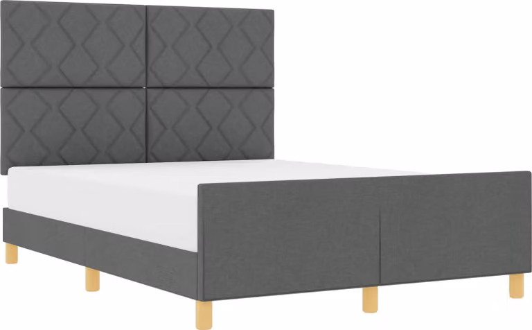 Struttura del letto Grigio scuro 160 x 200 cm Tessuto