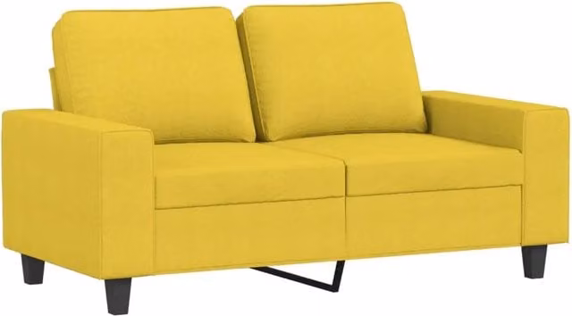 Divano | Divano da soggiorno | Sofa a 2 Posti Giallo Chiaro 120 cm in Tessuto